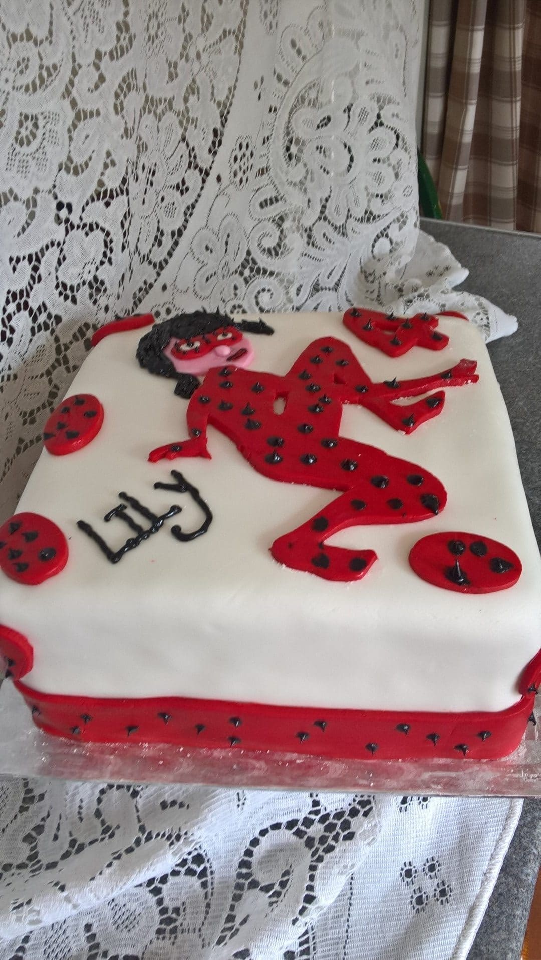 Birthday Cake Ladybug and Cat Noir Cakes and Balloons