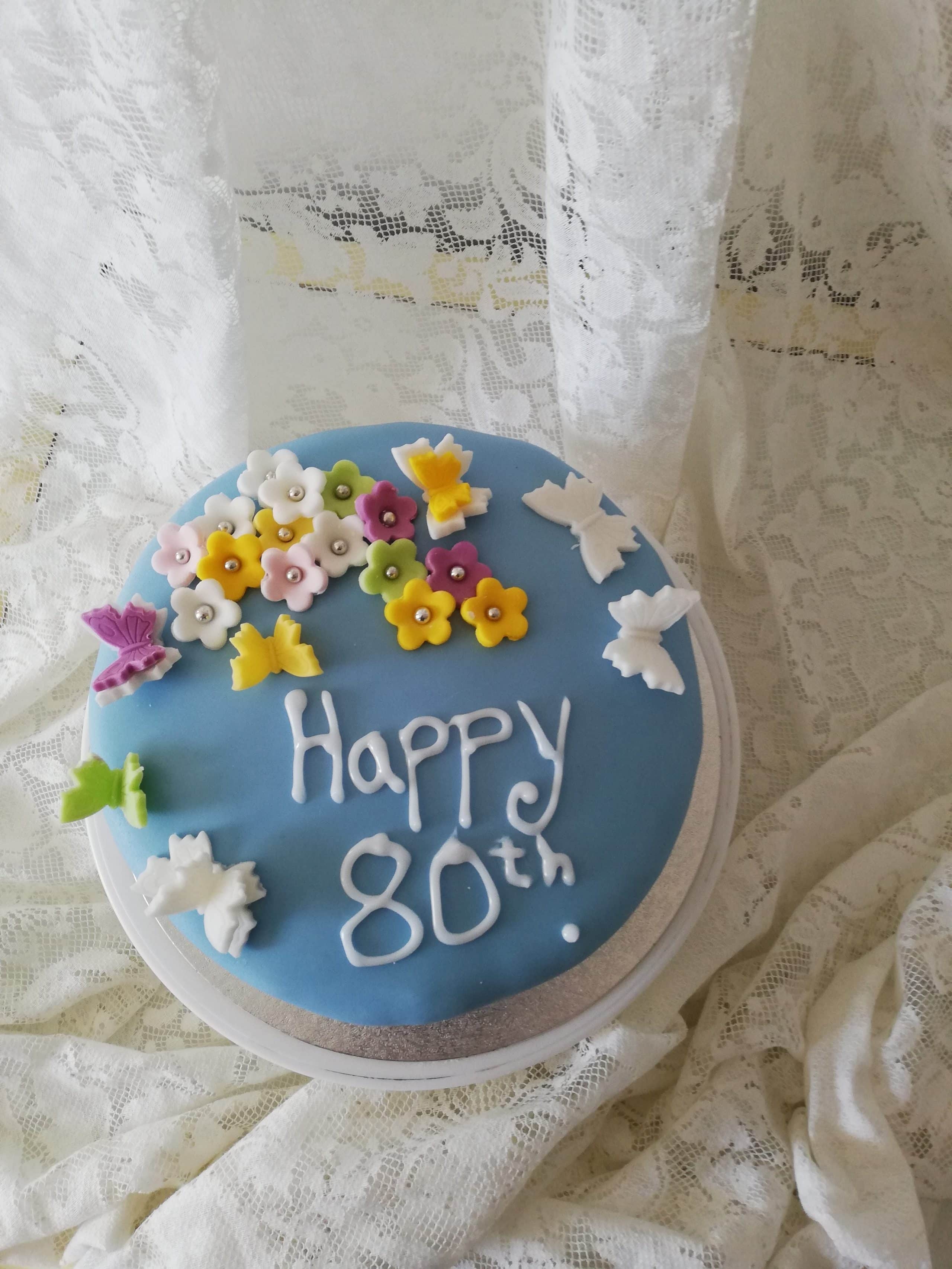 80th Birthday cake in numbers - Sensational Cakes